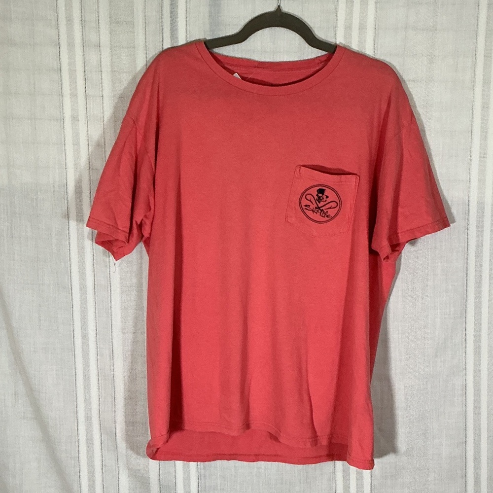 Salt Life Coral Short Sleeve Pocket Tee with Skull & Anchor